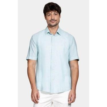 Imagem de Camisa Aramis Manga Curta Regular Linho Algodão Azul-Masculino