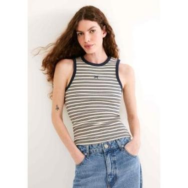 Imagem de Regata Feminina Listrada Em Ribana Canelada-Feminino