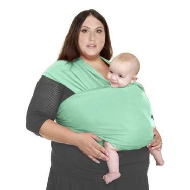 Imagem de Mamãe Canguru Baby Sling Plus Size Malha 100 Algodão 0 A 2, Verde
