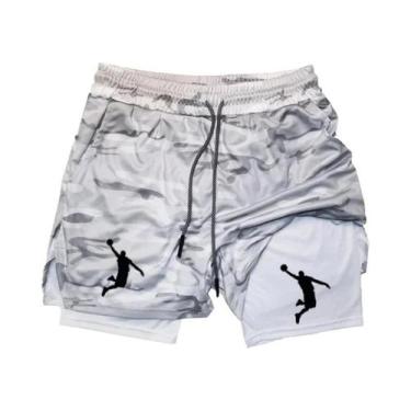 Imagem de Shorts De Basquete Masculinos Em Malha, Ajustados, Dupla Camada, Roupa