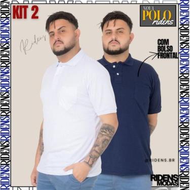 Imagem de Kit 2 Camisa Gola Polo Com Bolso Masculina Tecido Premium - RIDENS, Br