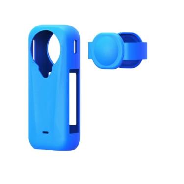 Imagem de Capa de silicone para Insta360 X4 Air, capa protetora e protetor de lente, Azul, Capa protetora e protetor de lente
