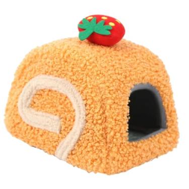 Imagem de Generic Cama quente e aconchegante para hamster, casinha fofa para pequenos animais de estimação, acessório confortável para porquinho-da-índia, para, Laranja