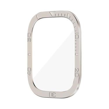 Imagem de SRDRK Protetor de tela para Apple Watch Ultra 49 mm, acessórios de capa de metal + vidro temperado para iWatch Ultra 2 anel de bisel de 49 mm (cor titânio), Ultra-Ultra 2 49mm, Ágata