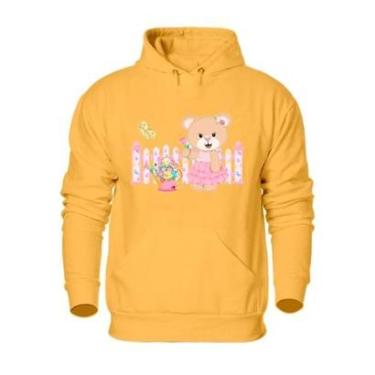 Imagem de Blusa Agasalho Moletom Feminino Com Capuz Ajustavel Bolso Canguru Flanelado-Feminino