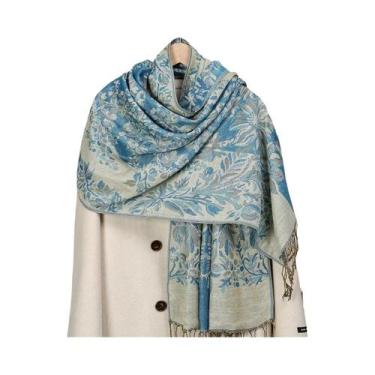 Imagem de Lenço Hijab Retro De Tamanho Grande Para Mulheres Com Estampa Paisley 