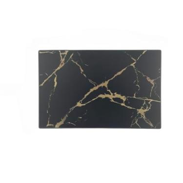 Imagem de Tábua de Vidro Temperado para Corte de Carnes, Queijos e Legumes, Resistente, Fácil de Limpar e Sem Resíduos na Cozinha (PRETA G)