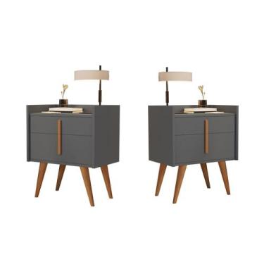 Imagem de Kit Com 2 Mesas De Cabeceira Quarto Retrô Decorativa Canto Lateral - D