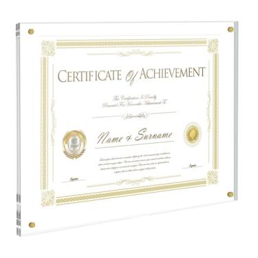 Imagem de JUOIFIP Moldura de acrílico transparente para parede, serve para fotos ou certificados, 20 x 25 cm, molduras autoadesivas sem broca, molduras de diploma magnéticas, moldura completa - 25 x 30 cm