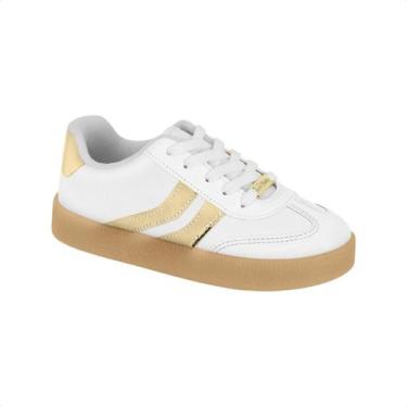 Imagem de Tênis Casual Infantil Molekinha Branco E Dourado, Branco, Dourado, 30