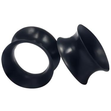 Imagem de Uqnwbdq 6G-50 mm Calibres de silicone extra macio para orelhas, alargadores, alargadores, alargadores, calibres vazados, piercings corporais para mulheres, homens, preto, branco, pele transparente 1
