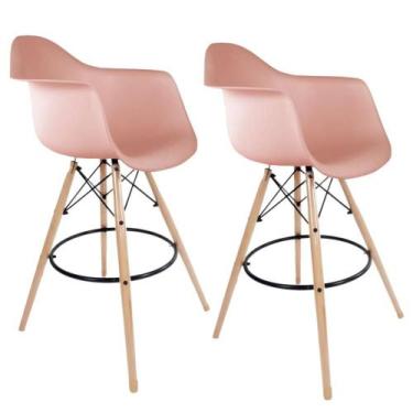 Imagem de Conjunto 2 Banquetas com Braços Eames Empório Tiffany Rosa - Seatco