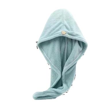 Imagem de Toalhas femininas de microfibra macia touca de banho toalha chapéus de banho 、touca de cabelo seco feminina secagem rápida macia、 toalha feminina cabeça turbante menina (verde)