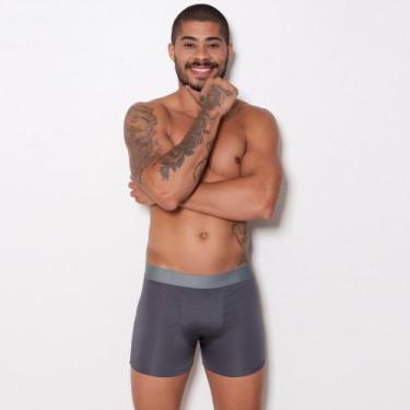 Imagem de Cueca Boxer Microfibra Lisa Cor:ChumboTamanho:G - Optiz, Chumbo, G
