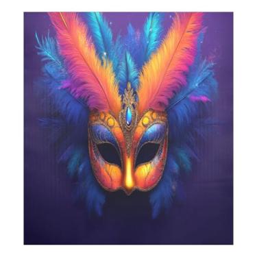 Imagem de Blueangle Máscara colorida de carnaval para lava-louças, capa frontal para lava-louças, adesivos de eletrodomésticos, adesivos de eletrodomésticos, 58 cm C x 66 cm, adesivo magnético decorativo (64)
