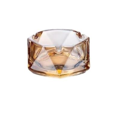 Imagem de Cinzeiro de vidro para sala de estar escritório mesa de centro ornamentos cinzeiros (amarelo, grande)