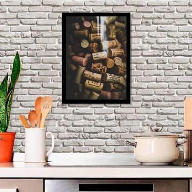 Imagem de Quadro Decorativo Fotografia Rolhas De Vinho 45x34cm