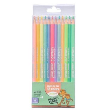 Imagem de Lápis de Cor Triangular Pastel Trend com 12 cores Leo&Leo