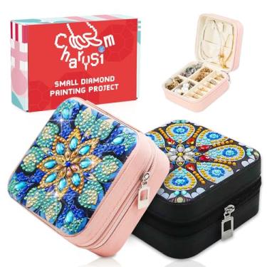 Imagem de CharySim Kits de pintura de diamante de pintura de daimentos adultos com acessórios ferramenta bandeja cinza kits de pintura de diamante pintura de diamante (mandala quadrado)