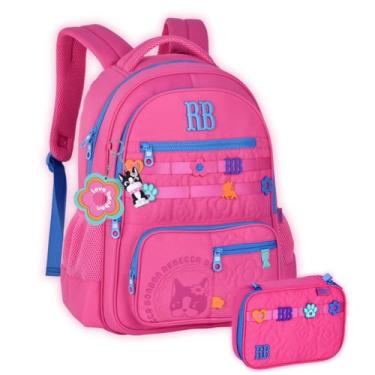 Imagem de Kit Escolar Mochila e Estojo Box Rebecca Bonbon Juvenil Girl, Rosa