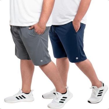Imagem de Kit 2 Bermuda Plus Tactel Elastano Confortável Esporte Leve-Masculino