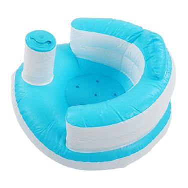 Imagem de KIMISS Cadeira de Aprendizagem para Bebês - sofá Inflável para Bebês, Assento de Aprendizagem Confortável para Tomar Banho e Brincar, 3 a 12 Meses, PVC Ecológico, Fácil de Guardar