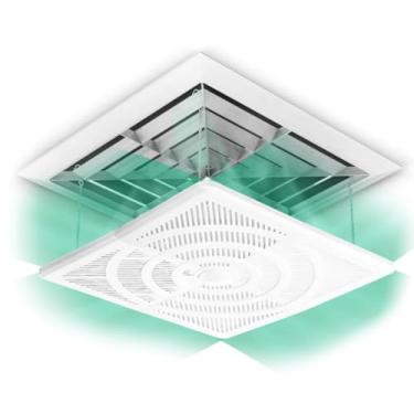 Imagem de Defletor de ventilação central ajustável - Redirecionador de ventilação de teto com gancho para casa, escritório, hotel - controle de fluxo de ar de 45 cm e defletores de ar direcionais