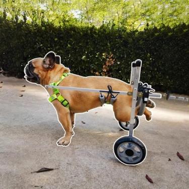 Imagem de Cadeira de rodas ajustável para cães idosos e feridos, carrinho de reabilitação para pernas traseiras, cães pequenos e médios 2,5-10,9 kg, auxílio para mobilidade de animais de estimação, andador de