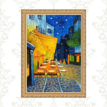 Imagem de Quadro Moldura Dourada Van Gogh - Café Terrace 24X18Cm