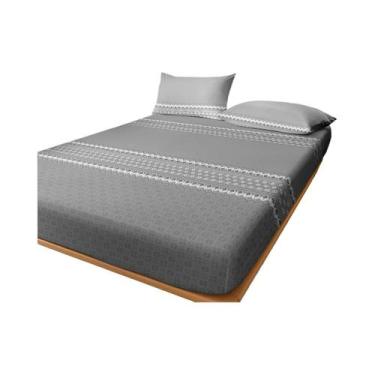 Imagem de Lençol Ajustável Com Estampa Geométrica Moderna Para Quarto, Excluindo