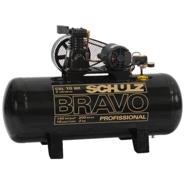 Imagem de Compressor Schulz Csl10br 200lts 140psi 2cv 220v Trifásico