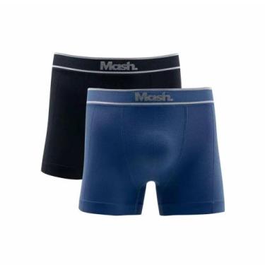 Imagem de Kit 2 Cuecas Boxer Mash Microfibra Sem Costura Adulto 711.17, Preto, A