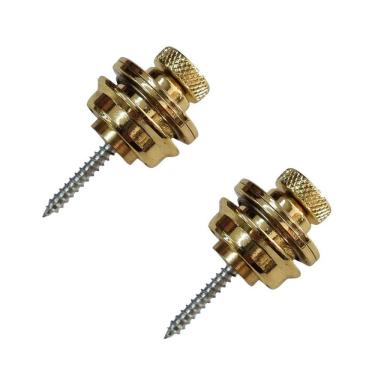 Imagem de Strap Lock Pro Resistente Dourado para Guitarra Baixo