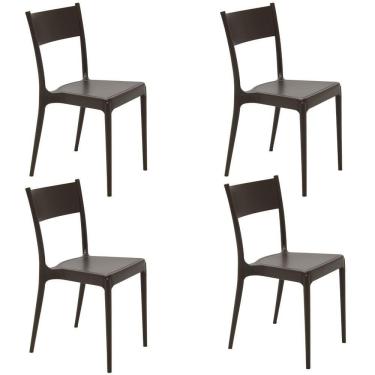 Imagem de Conjunto Com 4 Cadeiras Tramontina Em Polipropileno Eco Diana Marrom 92030419