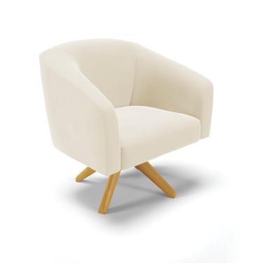 Imagem de Poltrona Decorativa Giratória MA30 Stella Veludo Bege D03 - D'Rossi