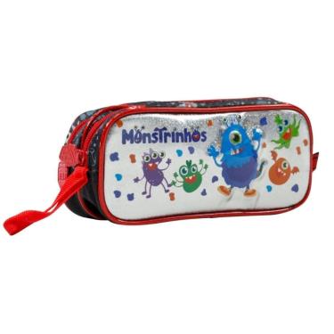 Imagem de Estojo Monstrinhos Infantil Escolar FT7117F - Vermelho - Único-Masculino
