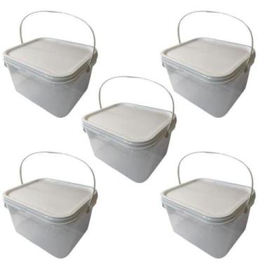 Imagem de Balde De 2.4 Litros Para Limpeza Com Tampa Lacre-Kit 5 Pçs - Nastripac