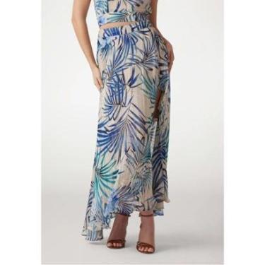Imagem de Saia Longa Transpassada Eco Azul-Feminino