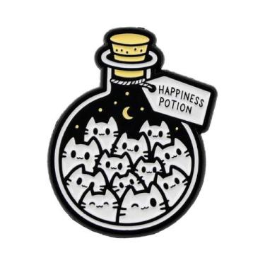 Imagem de Broches De Esmalte De Gatos Pretos Em Estilo Anime Para Roupas, Acessó