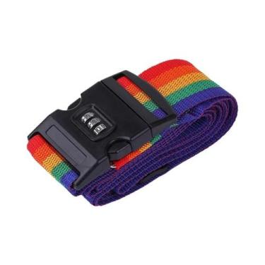 Imagem de Cinta De Segurança Para Bagagem Com Fivela E Cadeado De Senha, Cinto D