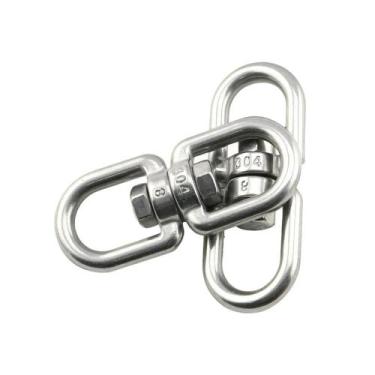 Imagem de Conector De Anel Giratório De Aço Inoxidável Com Gancho Duplo Para Pen