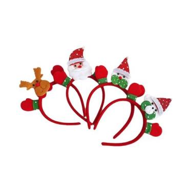 Imagem de Tiara De Natal Com Desenho De Boneco De Neve E Chifres De Rena, Presen