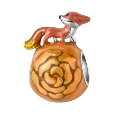 Imagem de Pingentes De Contos De Fadas Castelo De Rosas E Coelho Raposa Prateada