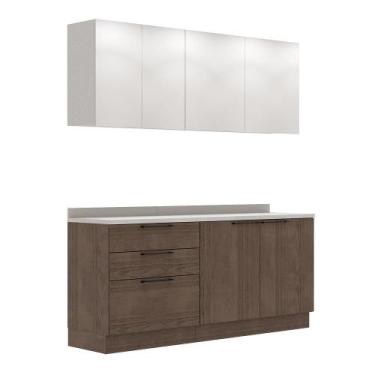 Imagem de Cozinha Modulada Pequena Herval Amsterdam, 4 Peças, Avelã e Off White,