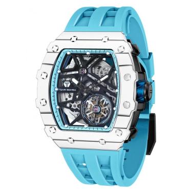Imagem de TSAR BOMBA Luxury Relógio Automático Mecânico Masculino com Bisel de Fibra de Carbono e Vidro de Safira 50M à Prova d`Água