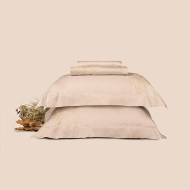 Imagem de Jogo De Cama King Altenburg Haus Cetim De Algodão 400 Fios Creta