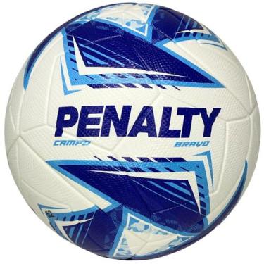 Imagem de Bola Campo de Futebol Penalty Bravo Oficial Original, Branco, Marinho