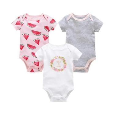 Imagem de Conjunto De Bodies De Algodão Para Bebês Meninas E Meninos Com Manga C