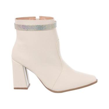 Imagem de Bota Coturno Feminina Bico Quadrado Salto Cano Baixo Promo - Stessy Sh