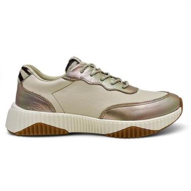 Imagem de Tenis Feminino Casual Moda Blogueira Couro Confortável Prata - !Ou, Pr